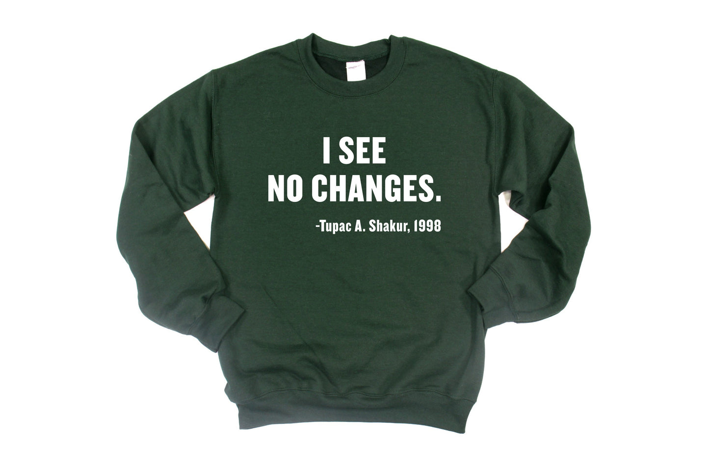 I See No Changes Tribute Unisex Sweatshirt, Tupac Shakur, Civil Rights, Equal rights movement