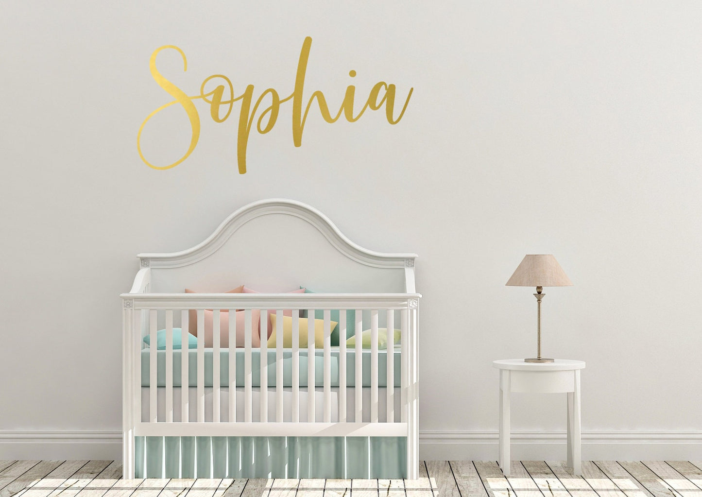 Girls Name Personalized Wall Decal, Nursery Decal, Baby Room Decal, Monogram, Initial Wall Decor, Vinyl Lettering, Gold Vinyl Nursery