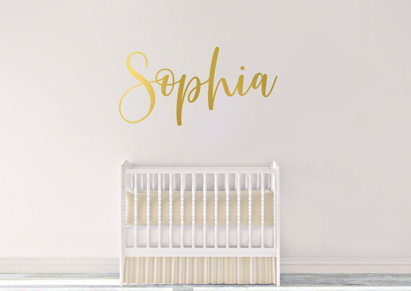 Girls Name Personalized Wall Decal, Nursery Decal, Baby Room Decal, Monogram, Initial Wall Decor, Vinyl Lettering, Gold Vinyl Nursery