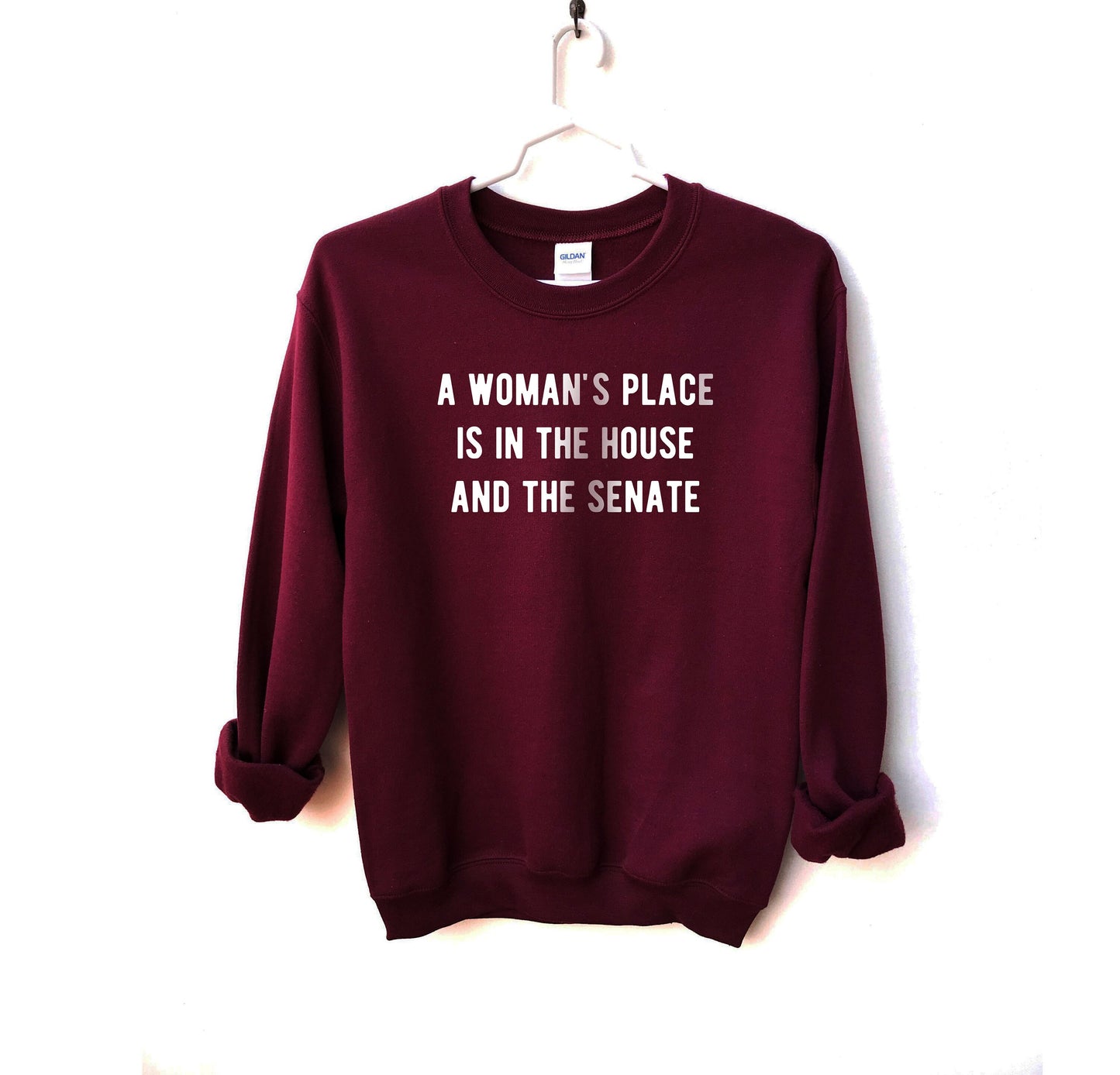 A Woman's Place Is In The House And The Senate  Unisex Sweatshirt, Feminist Sweatshirt, Future is Female, Girl Power, trendy sweatshirt