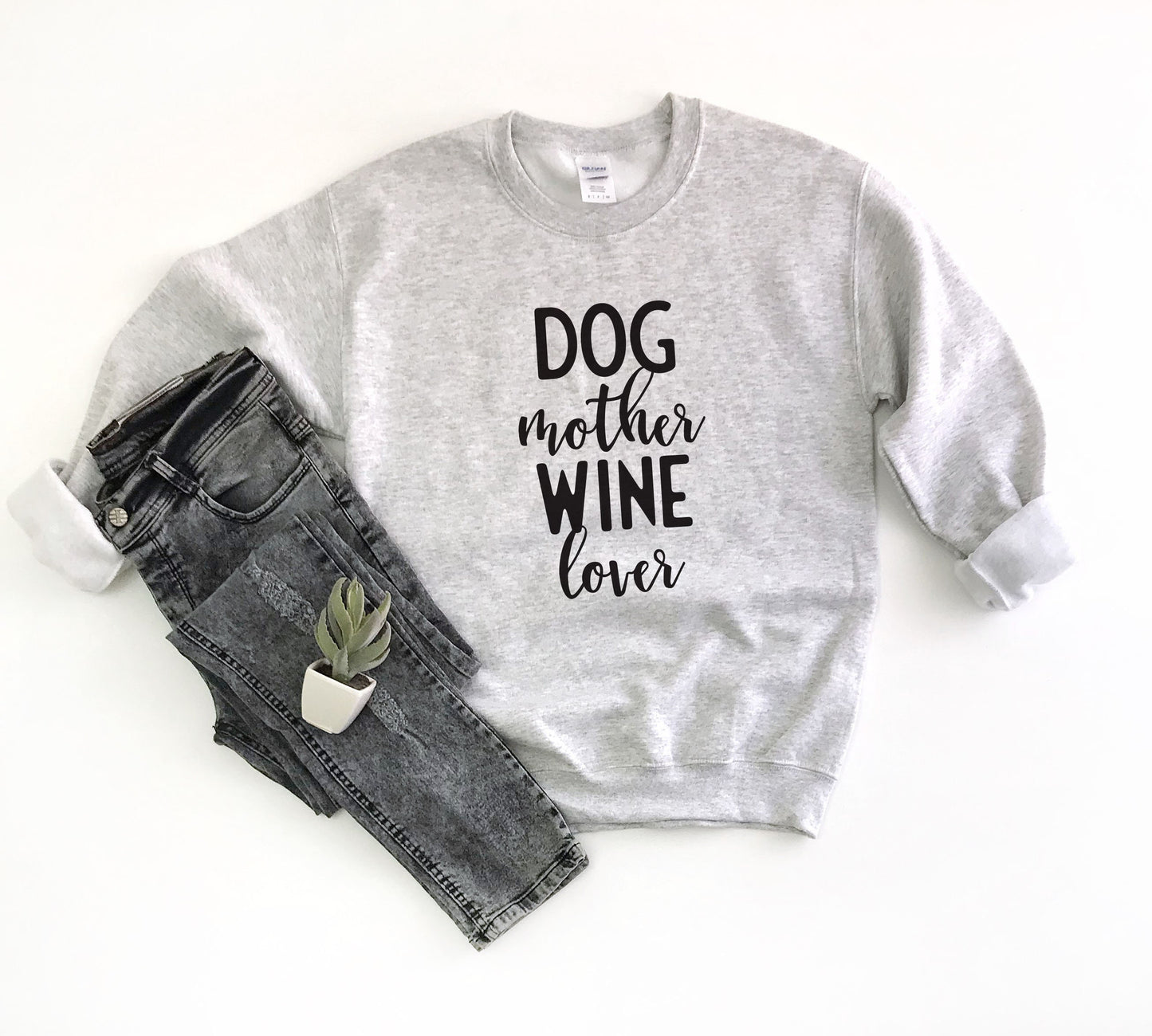 Dog Mother Wine Lover Unisex Sweatshirt, Dog Mom Sweater, Wine lover shirt, Dog lover tee, Dog Mom , Funny sweater, Gift for mom