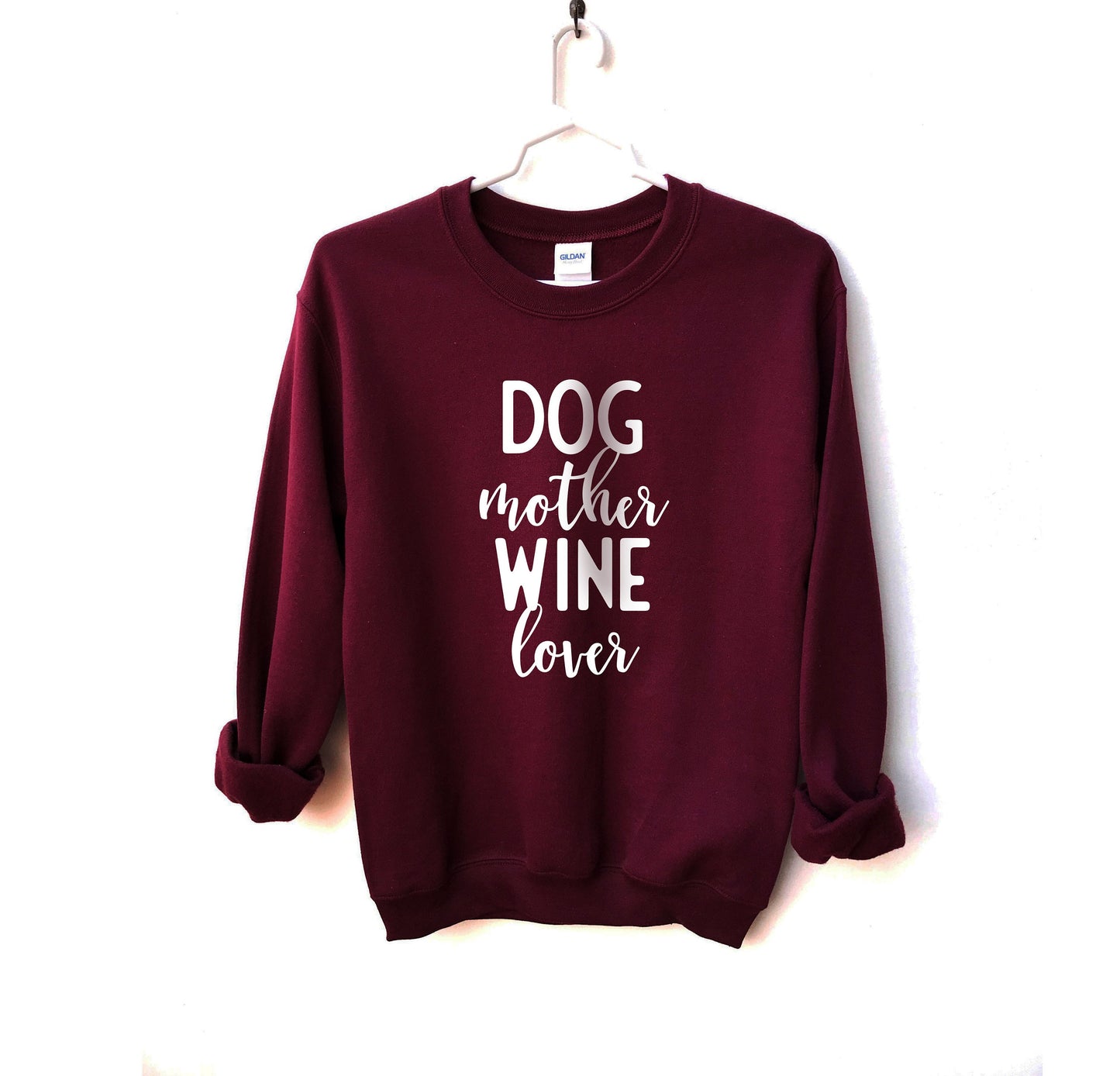 Dog Mother Wine Lover Unisex Sweatshirt, Dog Mom Sweater, Wine lover shirt, Dog lover tee, Dog Mom , Funny sweater, Gift for mom