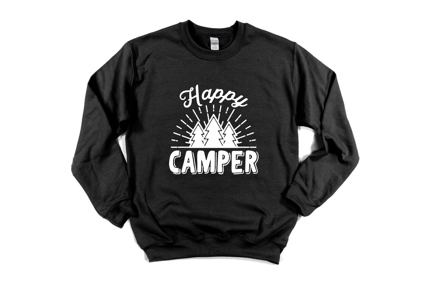 Happy Camper Unisex Sweatshirt, Camping Sweatshirt, Happy Glamper, Outdoor Sweatshirt, Campfire, Nature , Mountains