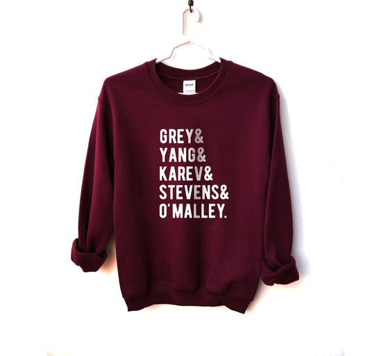 Grey's Anatomy Memorial Hospital Unisex Sweatshirt, Grey's Anatomy Sweatshirt, Meredith Grey Derek Shepherd, Grey's TShirt, Gray, Yang