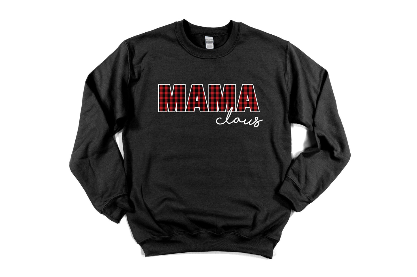 Plaid Mama Claus Unisex Sweatshirt, Mom Christmas Sweatshirts, Mama sweatshirt, Family Christmas Sweater, Mom Life, Mom Shirt, Gifts for Mom