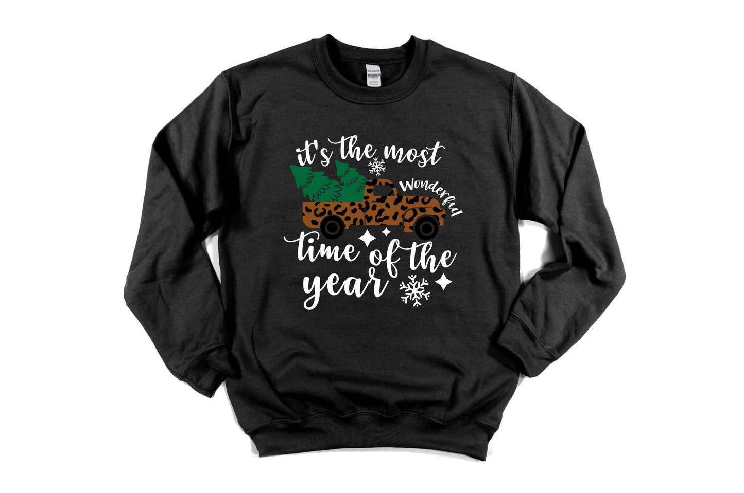 Most Wonderful Time of the Year Unisex Sweatshirt, Christmas Sweatshirt, Merry Christmas Sweater, Family Christmas, Christmas Gifts, Cheetah