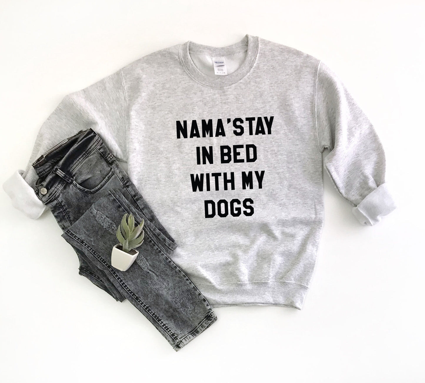 Namastay in bed with my dogs Unisex Sweatshirt, Dog Mom gift, Stay at home dog mom, Rescue mom, Mother of dogs, Dog Mom tee, fur mama