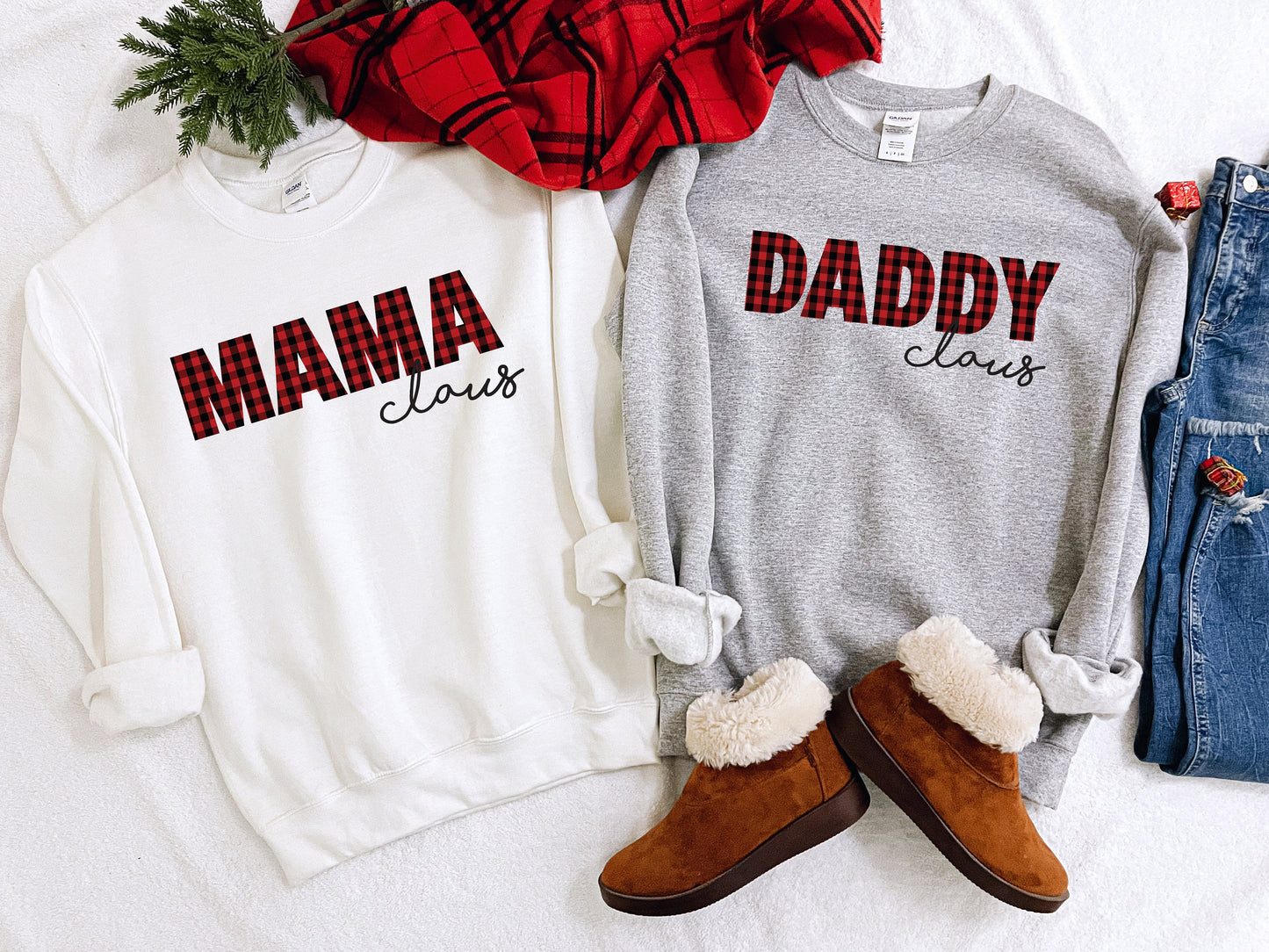 Mama Claus, Daddy Claus Unisex Sweatshirt, Matching Family Christmas Sweatshirts, Mama sweatshirt, Daddy Sweater, Mom Life, Daddy Shirt