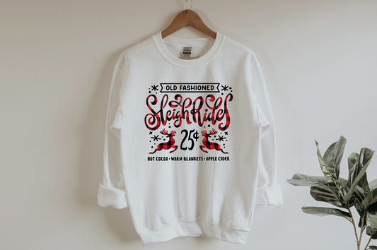 Old Fashioned Sleigh Rides Unisex Sweatshirt, Christmas Sweatshirt, Merry Christmas Sweater, Family Christmas, Christmas Gifts, Jolly, Cute