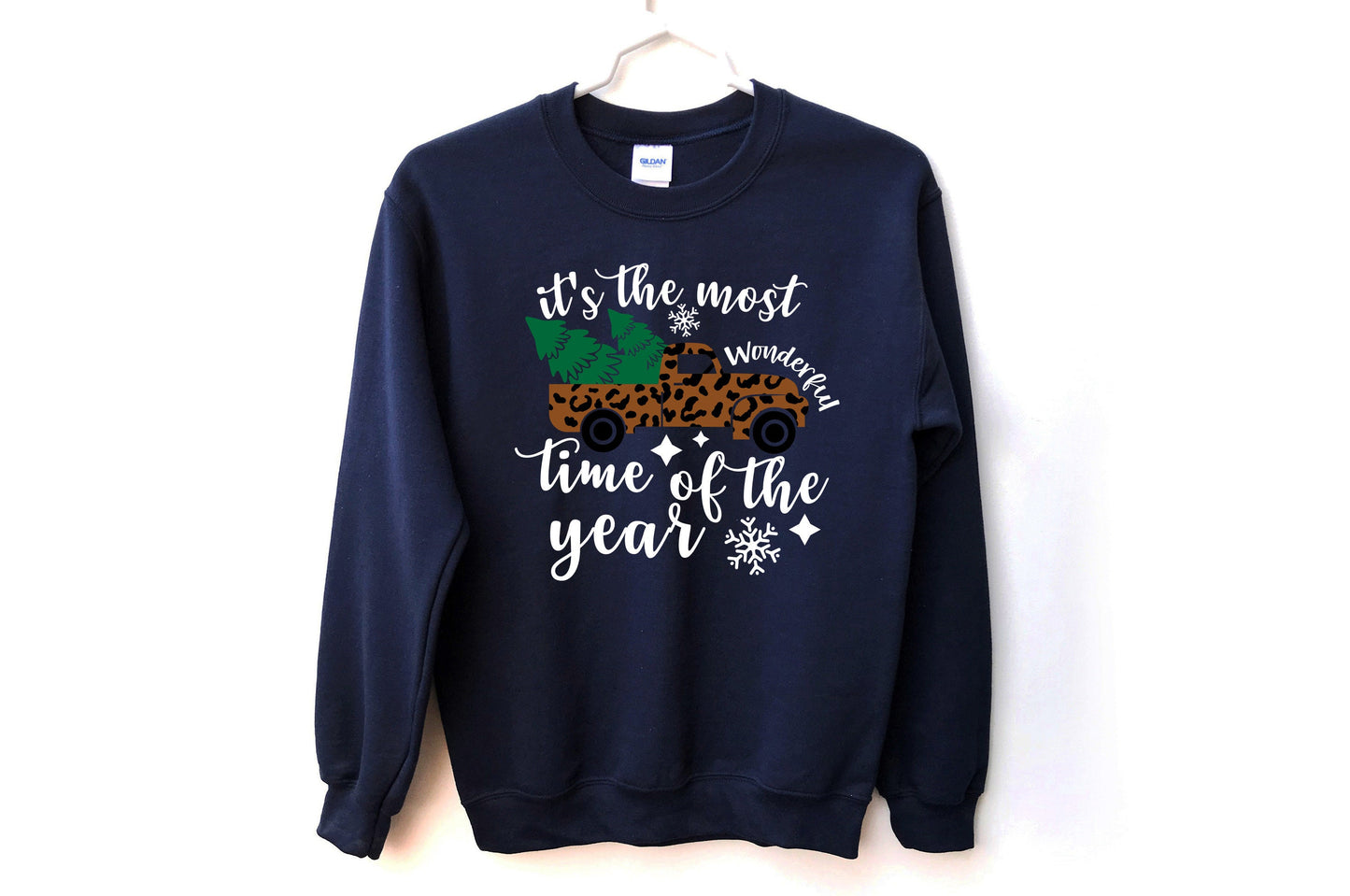 Most Wonderful Time of the Year Unisex Sweatshirt, Christmas Sweatshirt, Merry Christmas Sweater, Family Christmas, Christmas Gifts, Cheetah