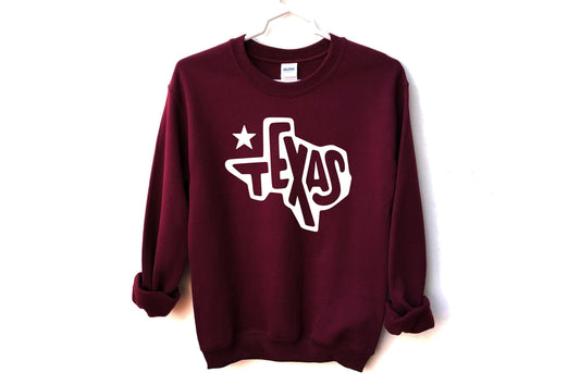 Texas The Lone Star State Sweatshirt, Texas home sweatshirt, Texas Map Silhouette, Home State, Texan, Made in Texas Sweatshirt, Texas Gift,