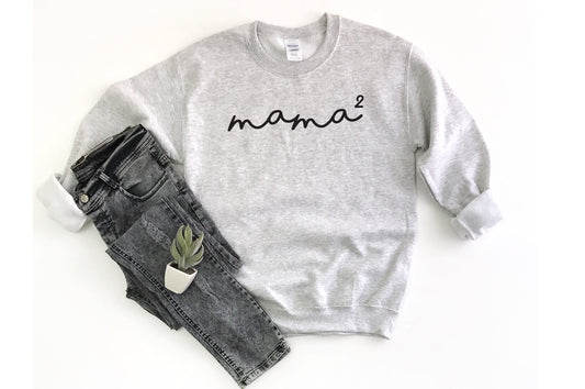 Mama Squared Unisex Sweatshirt, Mom of Two, Mama sweatshirt, Mom Life, Mom Shirt, Gifts for Mom, New Mom, Mom to be, Pregnancy Announcement