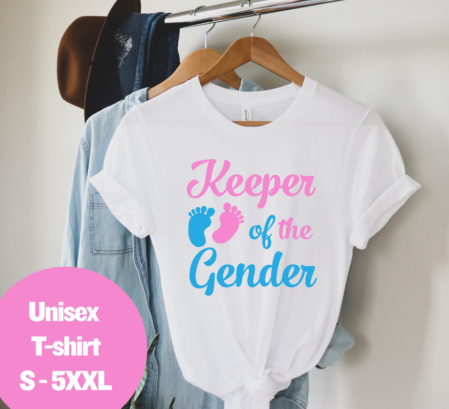 Gender Reveal T shirt, Keeper Of The Gender Unisex T Shirt, Gender Reveal Party, Baby Shower Shirt, Gender Party, He or She, Pink or Blue