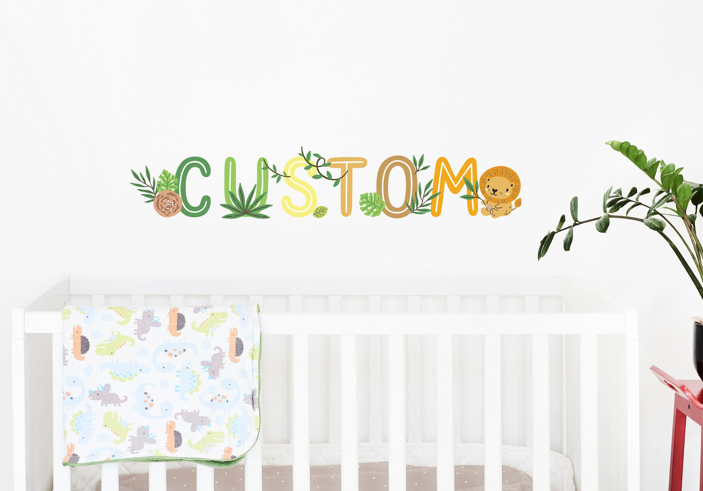 Personalized Name Wall Decal, Nursery Girl and Boy, Name Wall Decal, Safari, Tropical , Jungle, Forest, Custom Name and 20 additional decals