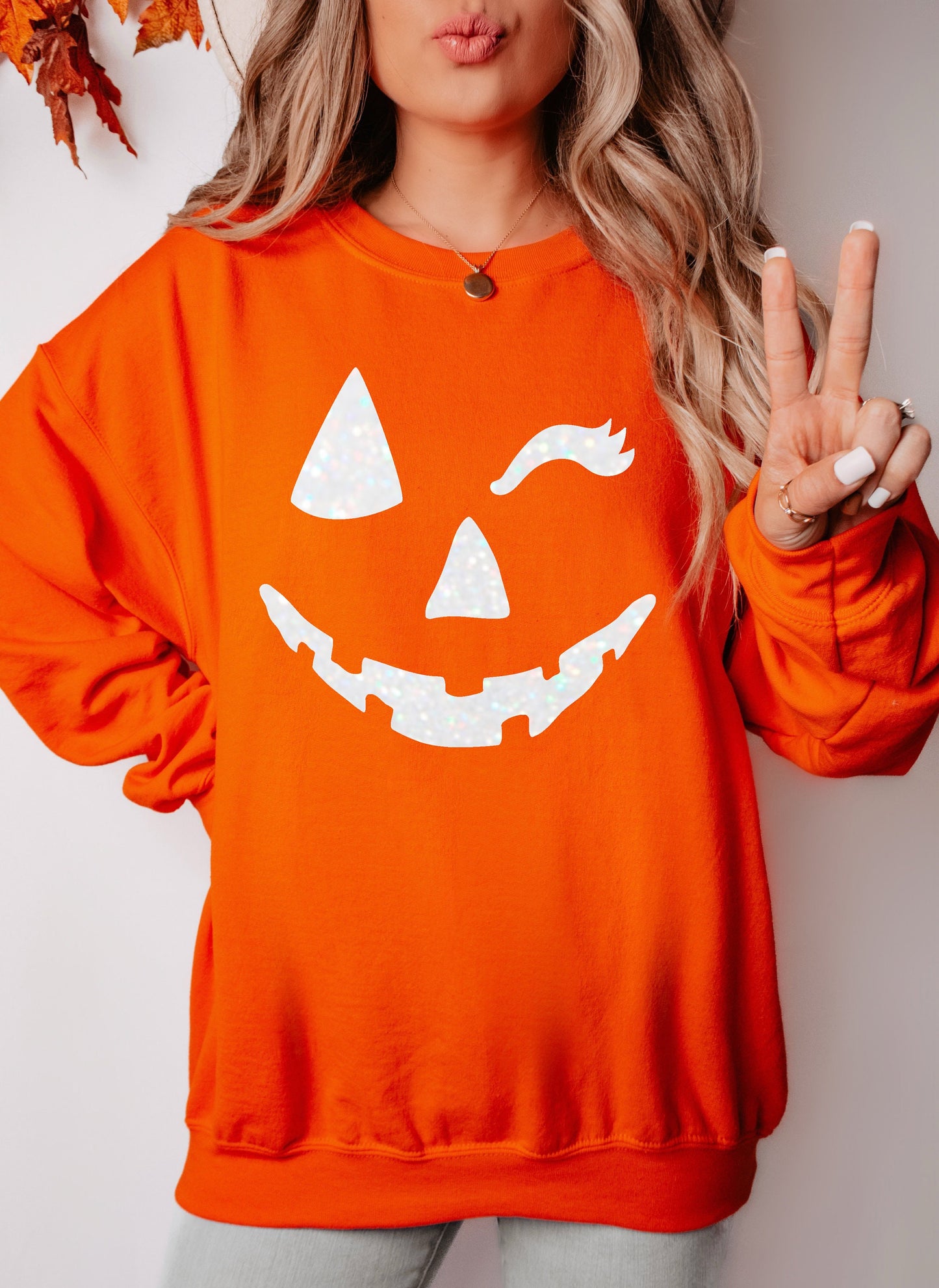 Jack O Lantern Sweatshirt, Winky Jack O Lantern Face, Halloween, Pumpkin Face, Spooky, Ghost Sweatshirt, Ghost Vibes, Trick or Treat Pumpkin