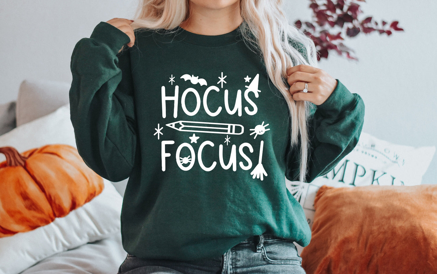 Hocus Focus Teacher Halloween Sweatshirt, Halloween Sweatshirt, Sanderson Sisters, Hocus Pocus, Cats Witches Halloween, Witch Museum