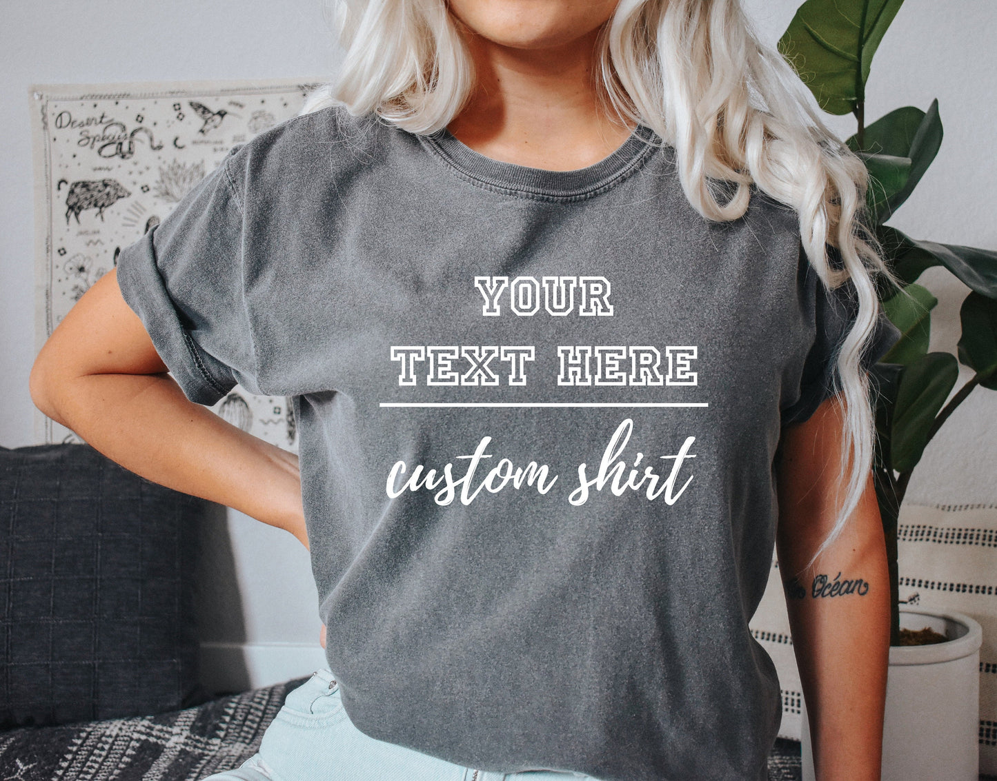 Custom Comfort Colors t-shirt, Your Text Here, Create Your Own, Custom Mascot Shirt, Custom School Shirt, Team Mascot, Custom Logo Shirt