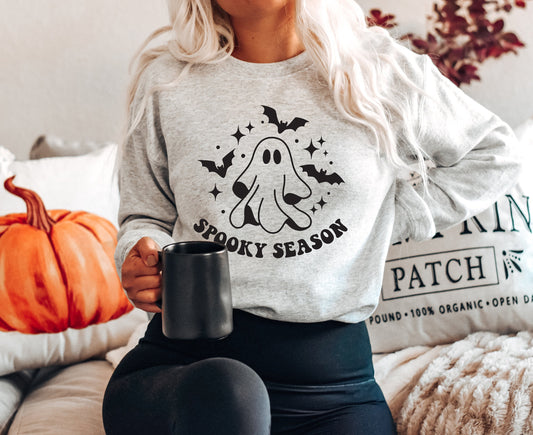 Spooky Season Halloween Sweatshirt, Ghost Shirt, Hey Boo,  Ghosts and Ghouls, Funny Halloween Shirt, Magic Mushroom, Bat, Creepy Ghost Shirt