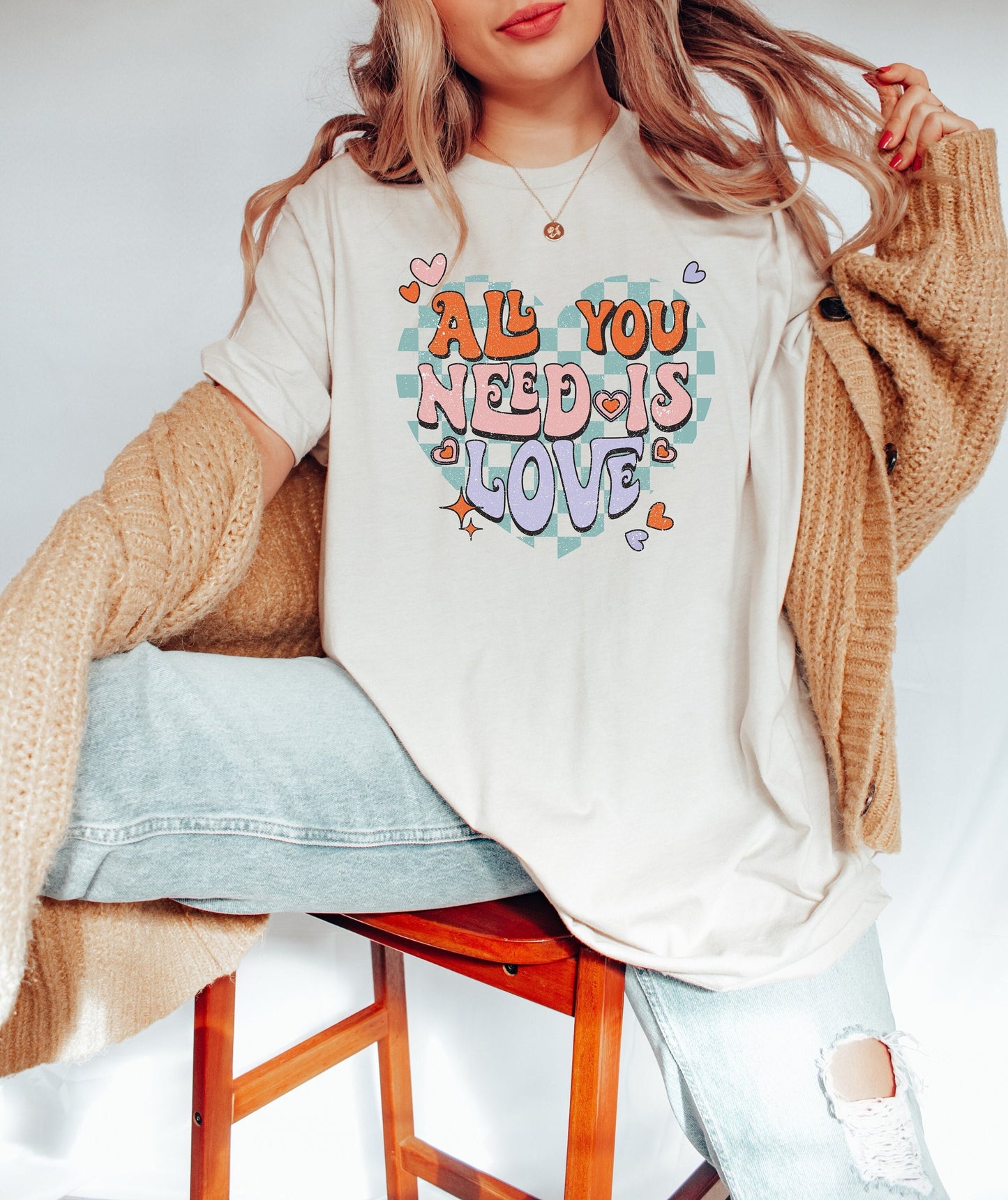 All you need is love Shirt, Valentines day shirt, Love birds, For Women, Be Mine, Heart Shirt, Retro Valentines Day Shirt, XOXO Shirt, Love