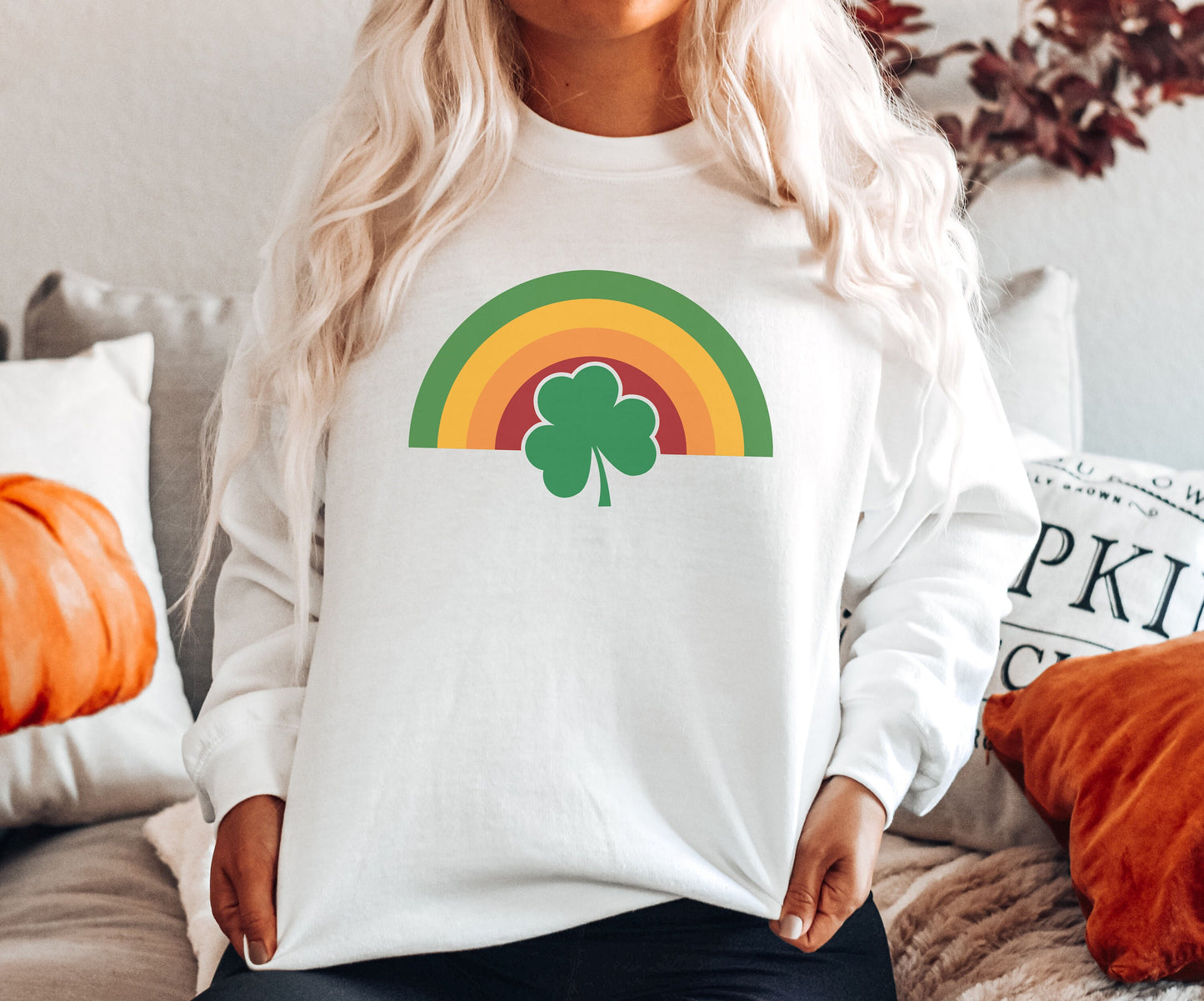 Rainbow Lucky Clover Shirt, Retro St Patricks Day Sweatshirt, St Patricks day shirt Women's, Here to Paddy, Lucky Clover, Lucked up, Irish