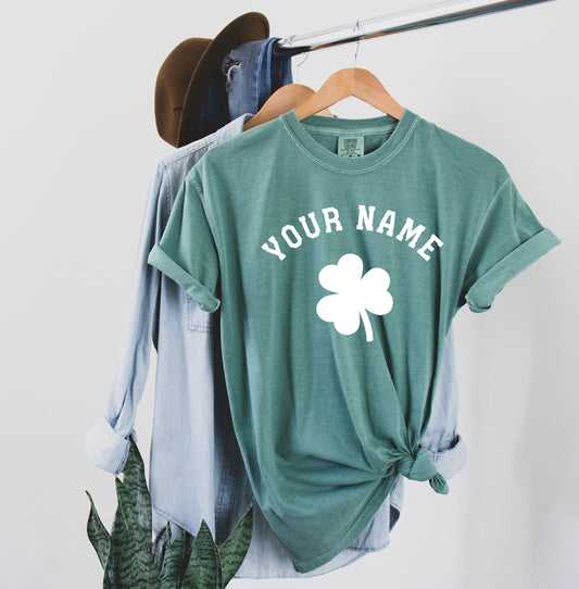 Personalized Last Name St Patricks Day Shirt, Comfort Colors St Patricks Day Shirt , Clover Lucky, Here to Paddy, Irish, Shamrock shirt