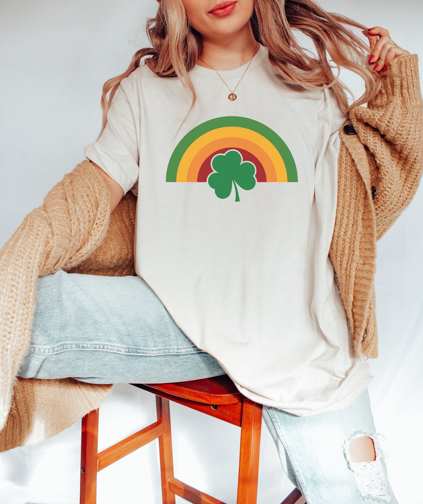 Rainbow Lucky Clover Shirt, Retro St Patricks Day Sweatshirt, St Patricks day shirt Women's, Here to Paddy, Lucky Clover, Lucked up, Irish