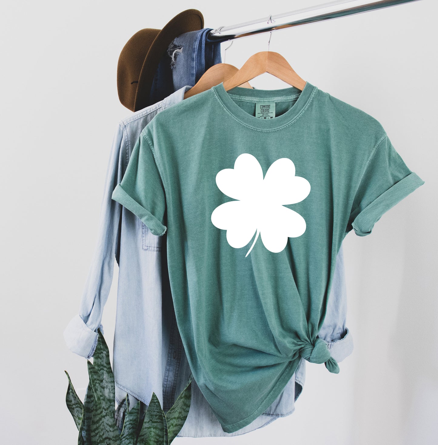 Glitter Shamrock Shirt, Comfort Colors T Shirt, Lucky Shamrock, Glitter St Patricks Day Shirt, Clover Lucky, Here to Paddy, Shamrock shirt